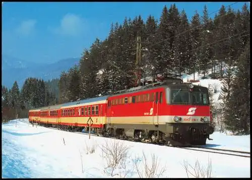 Klais-Krün Elektro-Mehrzwecklokomotive 1042 616-1 im Schnee 1994