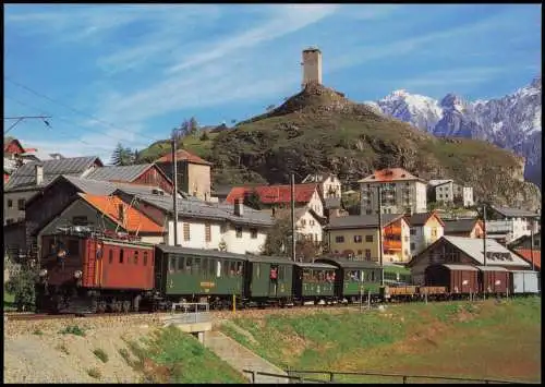 Ardez Elektro-Schmalspurlokomotive Ge 4/6 Nr. 353 der Rhätischen Bahn RhB 1999