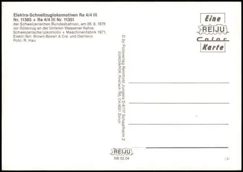 Elektro-Schnellzuglokomotiven Re 4/4 III Güterzug Unteren Wassener Kehre 1978