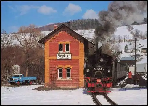 Schmalspurbahn Wolkenstein - Jöhstadt Eisenbahn/Zug/Lokomotive im Bahnhof 2008
