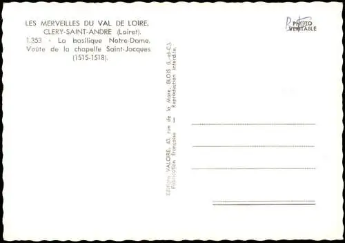Cléry-Saint-André Basilique Notre-Dame, Voûte de la chapelle Saint-Jacques 1960