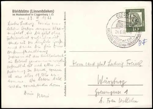 Cloppenburg Bleichhütte (Linnenhüsken) im Museumsdorf in Cloppenburg i. O. 1962