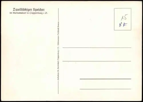 Cloppenburg Zweiftöckiger Speicher Museumsdorf Cloppenburg 1960