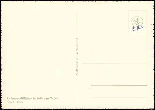 Ansichtskarte Balingen Zollernschlößchen in Balingen/Württ. 1955