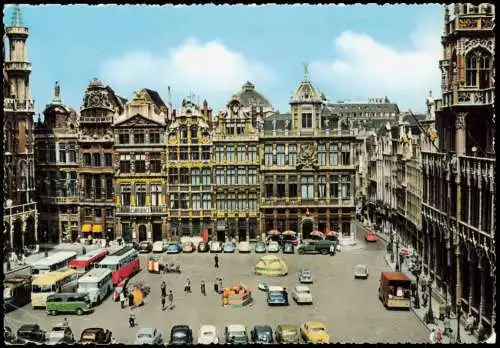 Postkaart Brüssel Bruxelles Grand Place, Parkplatz diverse Autos 1962
