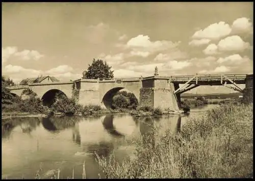 Ansichtskarte Forchheim (Oberfranken) Partie an der Regnitzbrücke 1955