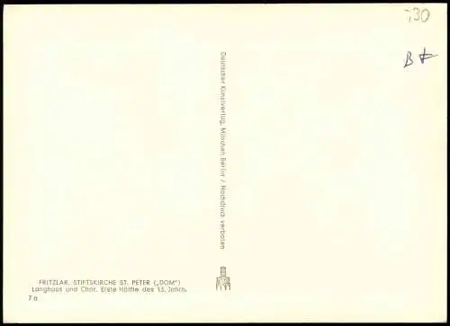 Ansichtskarte Fritzlar Stiftskirche - Langhaus und Chor 1932