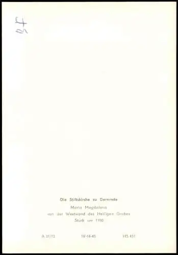 Gernrode-Quedlinburg Stiftskirche Maria Magdalena von der Westwand   1973