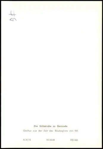 Gernrode-Quedlinburg Stiftskirche St. Cyriaci Ostchor Baubeginns von 961 1973