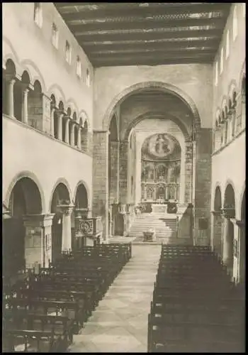 Gernrode-Quedlinburg Stiftskirche St. Cyriaci Blick durch das Langhaus  1973