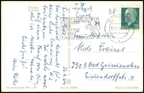 Görlitz Zgorzelec Straßen Partie am Rathaus zur DDR-Zeit 1964/1958