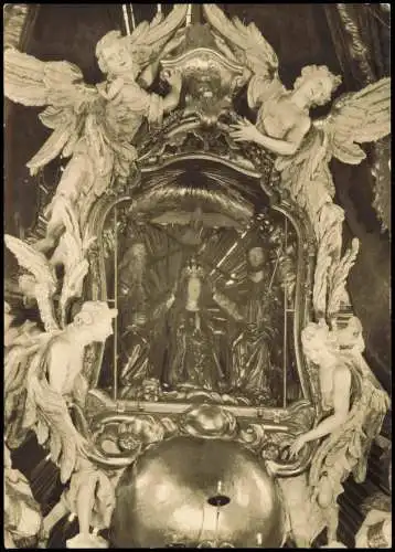 Gößweinstein Gnadenbild in der Basilika Spätgotische Gruppe: Krönung Maria 1960