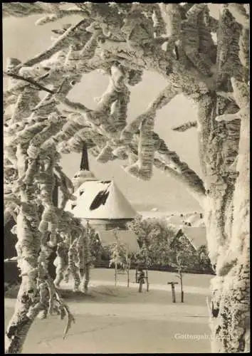 Gottesgab böhmisches Erzgebirge Boží Dar Umland  Winter Stimmungsbild 1960
