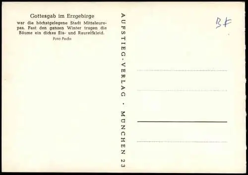 Gottesgab böhmisches Erzgebirge Boží Dar Umland  Winter Stimmungsbild 1960