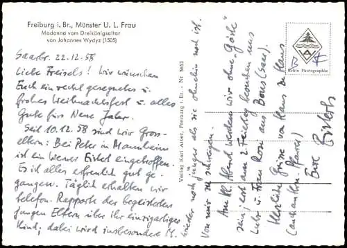 Freiburg im Breisgau Münster, Madonna vom Dreikönigsaltar 1958