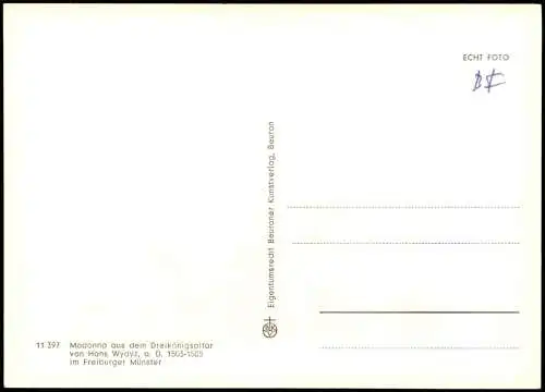 Freiburg im Breisgau Madonna aus dem Dreikönigsaltar im Freiburger Münster 1960
