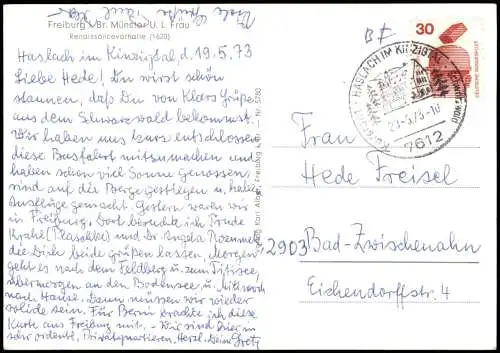 Freiburg im Breisgau Münster U. L. Frau, Renaissancevorhalle 1973