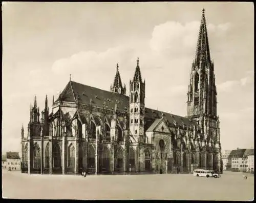 Ansichtskarte Freiburg im Breisgau Münster (Außenansicht) 1957