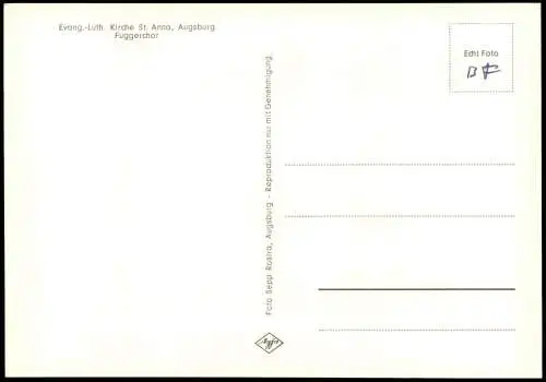 Ansichtskarte Augsburg Evang.-Luth. Kirche St. Anna Fuggerchor 1955