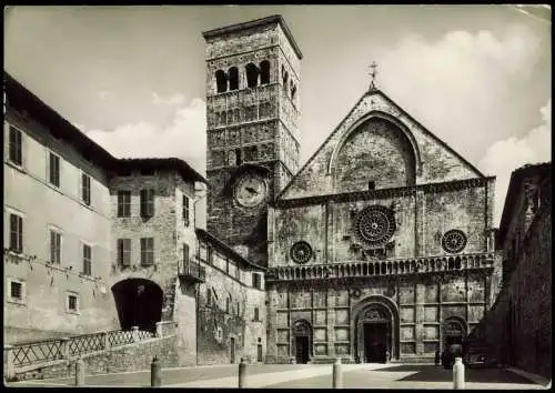 Cartolina Assisi Duomo (S. Rufino) Chiesa romanica dell'XI secolo 1960