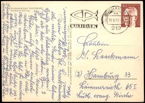 Sahlenburg-Cuxhaven Luftbild Luftaufnahme Ortsansicht vom Flugzeug aus 1972