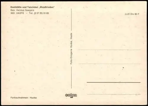 Haste-Bad Nenndorf Mehrbild Gaststätte Tanzlokal Waldfrieden 1972