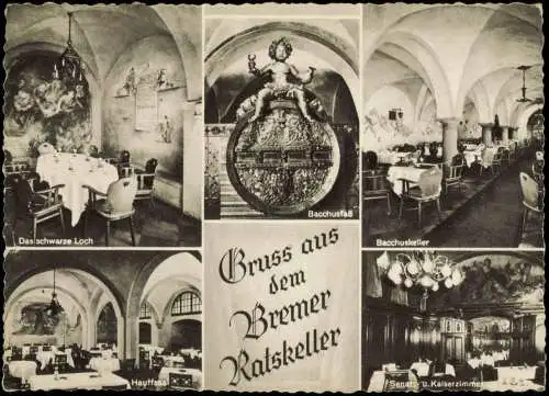 Bremen Ratskeller Mehrbild Hauffsaal Baccuskeller Kaiserzimmer 1955