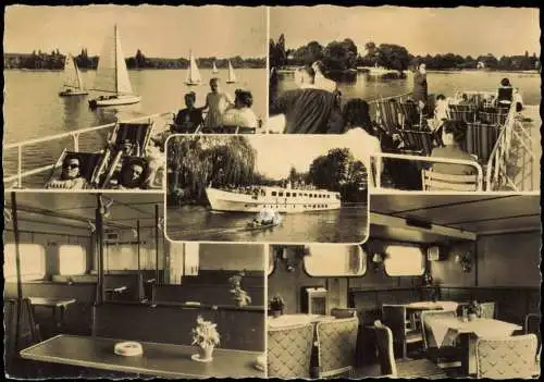 Ansichtskarte Berlin Weiße Flotte Berlin 5 Bild Schiff Deck und Kabinen 1960