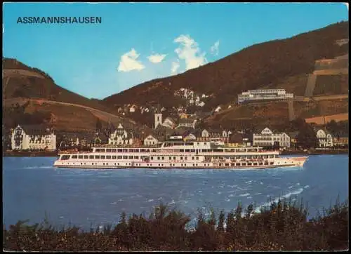 Ansichtskarte  Rüdesheim Rhein Rheinschiff 1982  Bordstempel Motorschiff Berlin