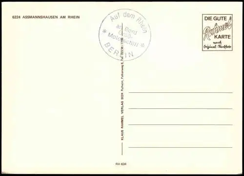 Ansichtskarte  Rüdesheim Rhein Rheinschiff 1982  Bordstempel Motorschiff Berlin