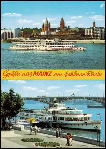 Ansichtskarte Mainz 2 Bild Rheinschiff 1987