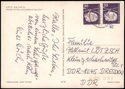 Ansichtskarte Köln Dampfer Dom Fernsehturm Fotomontage 1972