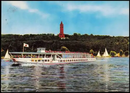 Ansichtskarte Grunewald-Berlin Grunewaldturm Schiff Havelstern 1971