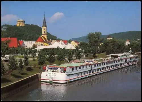 Ansichtskarte Kelheim Befreiungshalle Motorschiff Swiss Pearl CH-Basel 1995