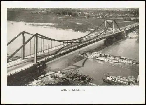 Ansichtskarte Wien Luftbild Reichsbrücke - Repro 1998