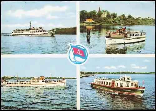 Ansichtskarte Stralsund 4 Bild Schiffe Weiße Flotte 1969
