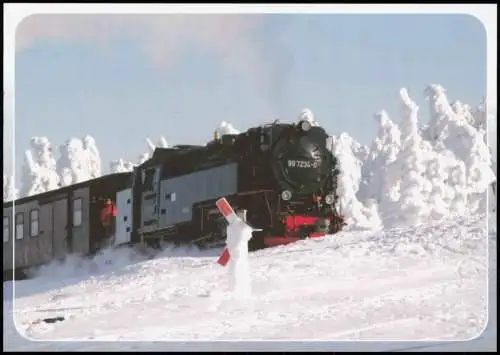 Ansichtskarte Ilsenburg (Harz) Neubaudampflok 99 7234 Brocken im Winter 2004