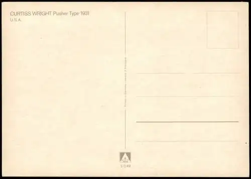 Flugwesen Airplane Flugzeug CURTISS WRIGHT Pusher Type 1931 1980