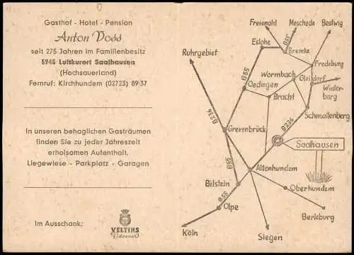 Saalhausen (Lennestadt) Gasthof Anton Voss 4 Bild - Hochsauerland 1972