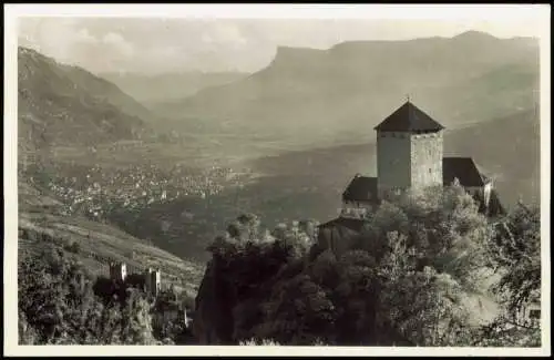 Cartolina Meran Merano Umland-Ansicht Schloss Tirol bei Meran 1965