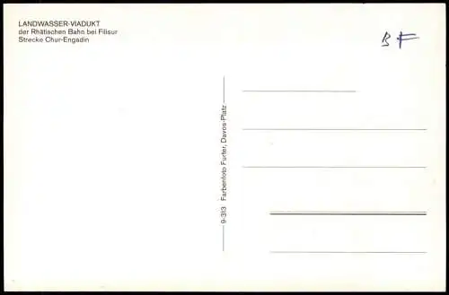 .Schweiz LANDWASSER-VIADUKT Rhätische Bahn bei Filisur Strecke Chur-Engadin 1980