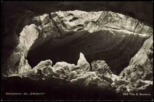 Bayern Eiskapelle-Gletschertor Eisfeld Fuße  Watzmann-Ostwand Bartholomä 1960