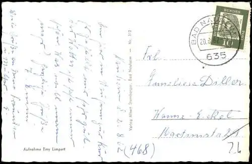 Ansichtskarte Bad Nauheim Partie am Sprudelhof 1962