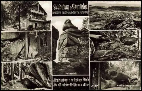 Luisenburg Wunsiedel Fichtelgebirge mit u.a mit Luisenburg- Gaststätte uvm 1956