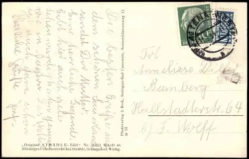 Altena Panorama-Ansicht, Totalansicht Burg- und Bergstadt Altena/Westfalen 1954