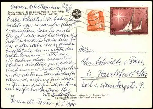 Dorf Tirol-Meran Merano Banda Musicale Tirolo Alto Adige Südtirol 1965
