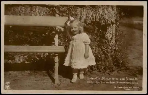 Ansichtskarte  Adel Monarchie Prinzessin Alexandrine von Preußen 1919