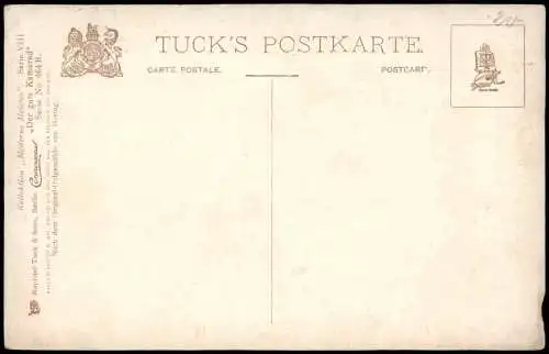 Kinder Künstlerkarte Der gute Kamerad Junge und Mädchen halten Händchen 1914