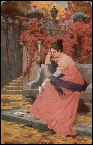 Künstlerkarte (Art) Kunstwerk Künstler ANT. BRUNNER: Der Liebesbrief 1910