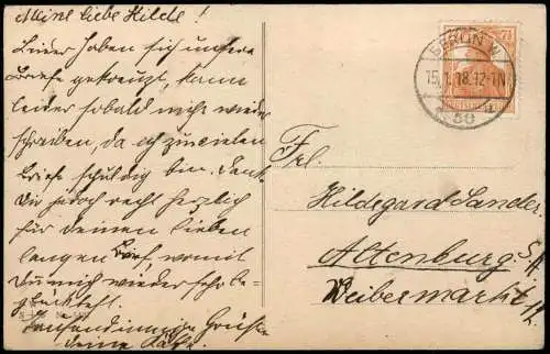 Ansichtskarte  Kinder Künstlerkarte Mädchen mit Herz und Schwan 1918